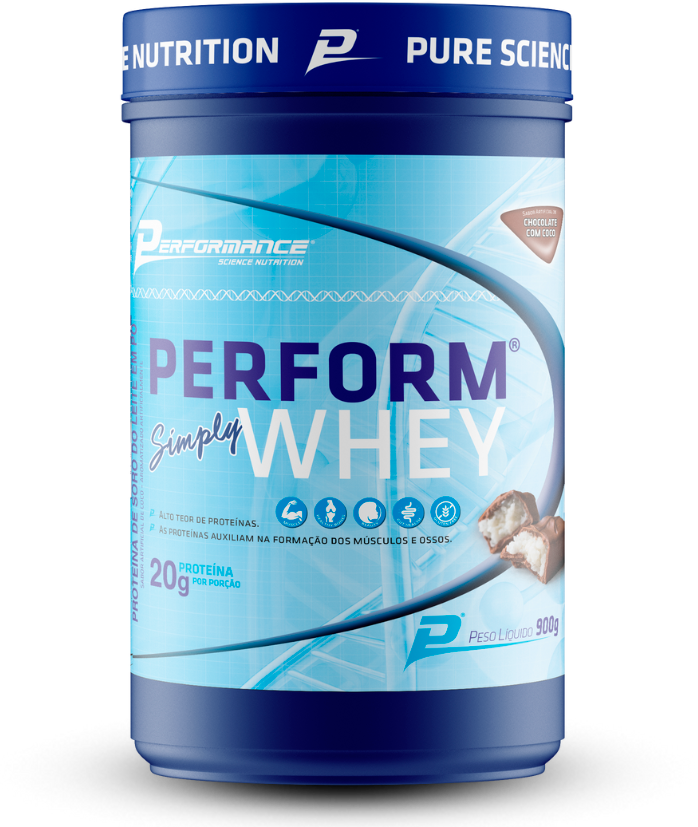 Simply Whey Perfomance 900Gr Chocolate com coco 900gr